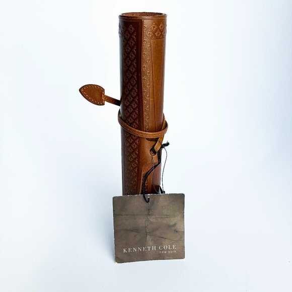 Kenneth Cole Travel Backgammon Game Board Leather with Tags Defects Read - Picture 4 of 5